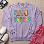 NICU Postpartum Nurse Swaddle Specialist Sweatshirt - Orchid Comfort Colors Sweatshirt | HugTee
