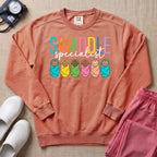 NICU Postpartum Nurse Swaddle Specialist Sweatshirt - Terracotta Comfort Colors Sweatshirt | HugTee
