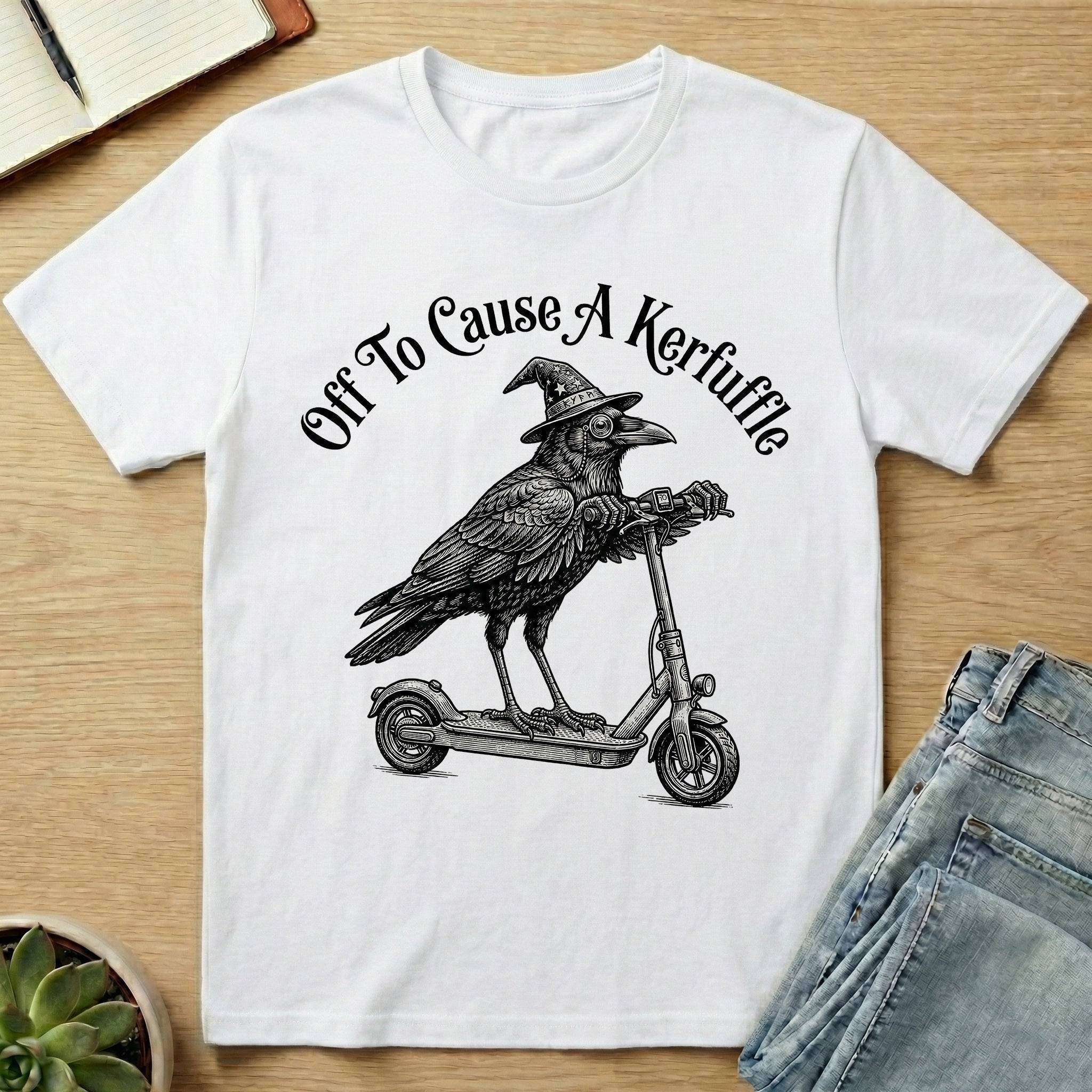 Off To Cause A Kerfuffle Crow T-shirt
