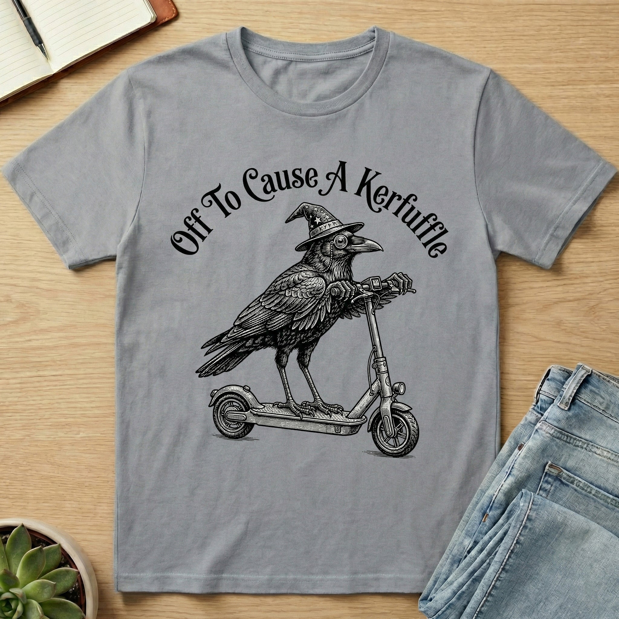 Off To Cause A Kerfuffle Crow T-shirt
