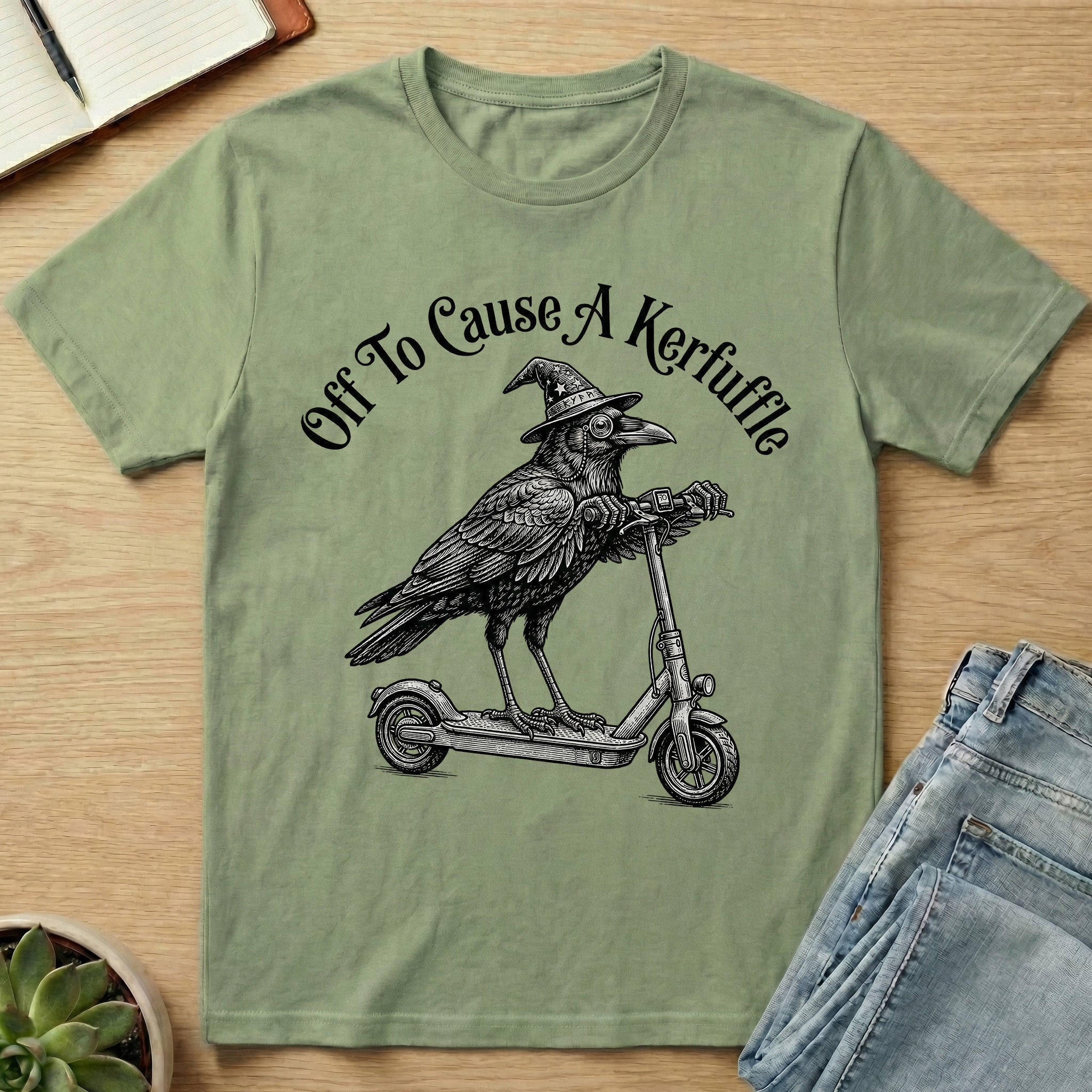 Off To Cause A Kerfuffle Crow T-shirt