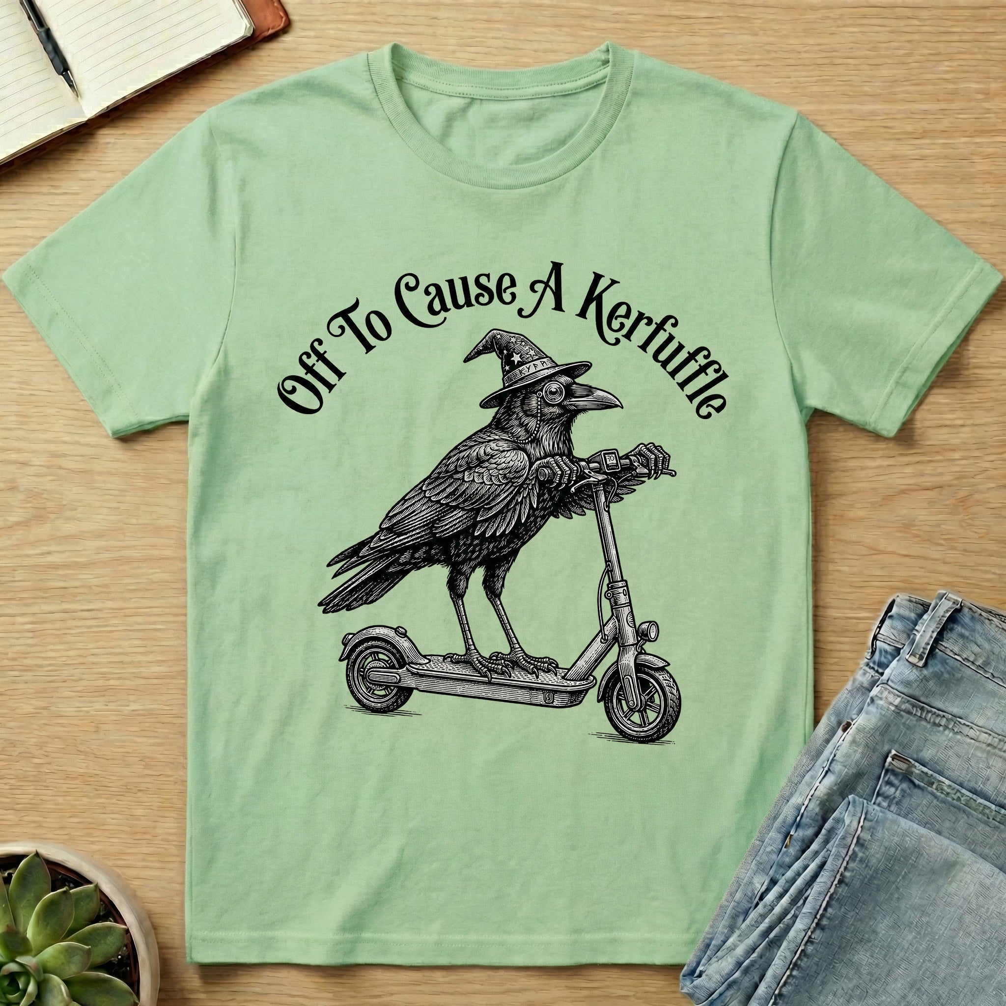 Off To Cause A Kerfuffle Crow T-shirt