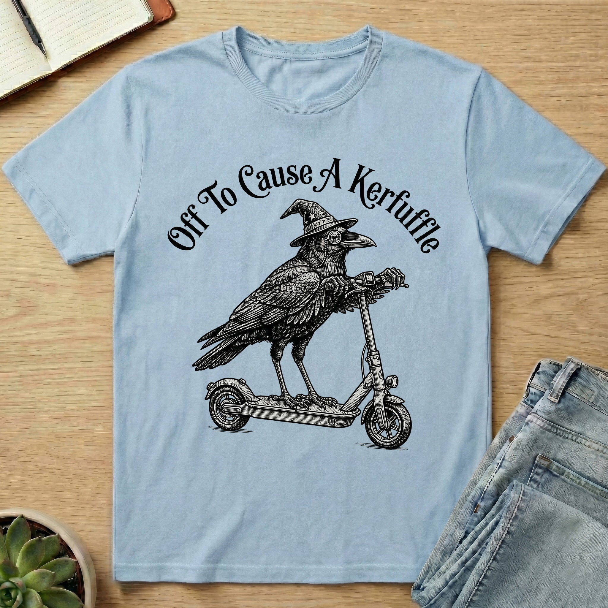 Off To Cause A Kerfuffle Crow T-shirt