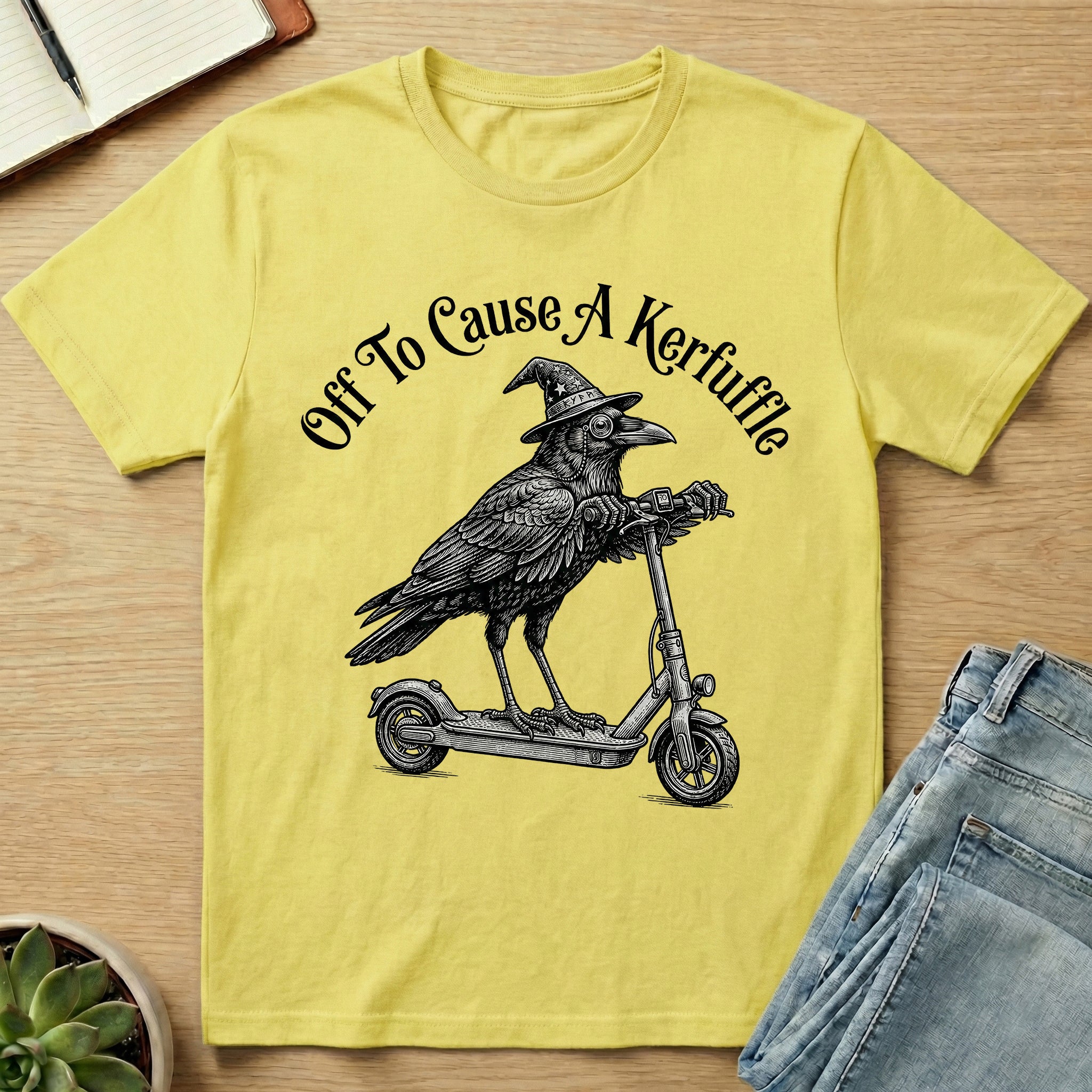 Off To Cause A Kerfuffle Crow T-shirt