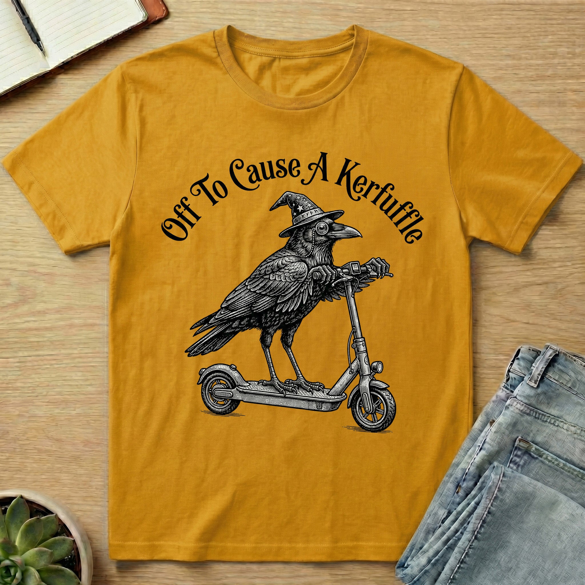 Off To Cause A Kerfuffle Crow T-shirt