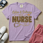 Labor & Delivery Leopard Print Nurse Stethoscope T-Shirt-T-Shirt-HugTee