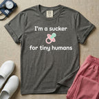 I'm A Sucker For Tiny Humans Funny Pediatric NICU Nurse T-Shirt-T-Shirt-HugTee