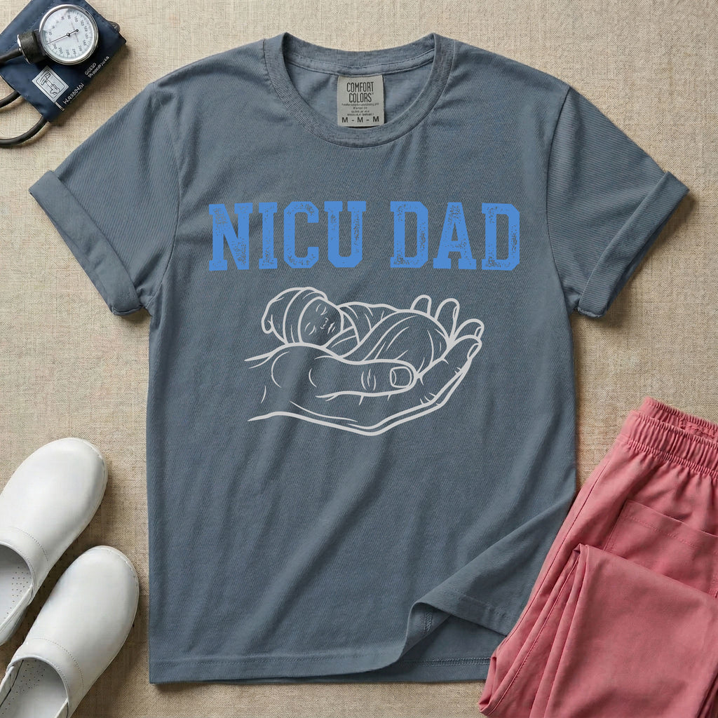 NICU Dad Minimalist Line Art T-Shirt-T-Shirt-HugTee