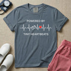 Powered By Tiny Heartbeats EKG Nurse T-Shirt-T-Shirt-HugTee