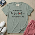 Powered By Tiny Heartbeats EKG Nurse T-Shirt-T-Shirt-HugTee