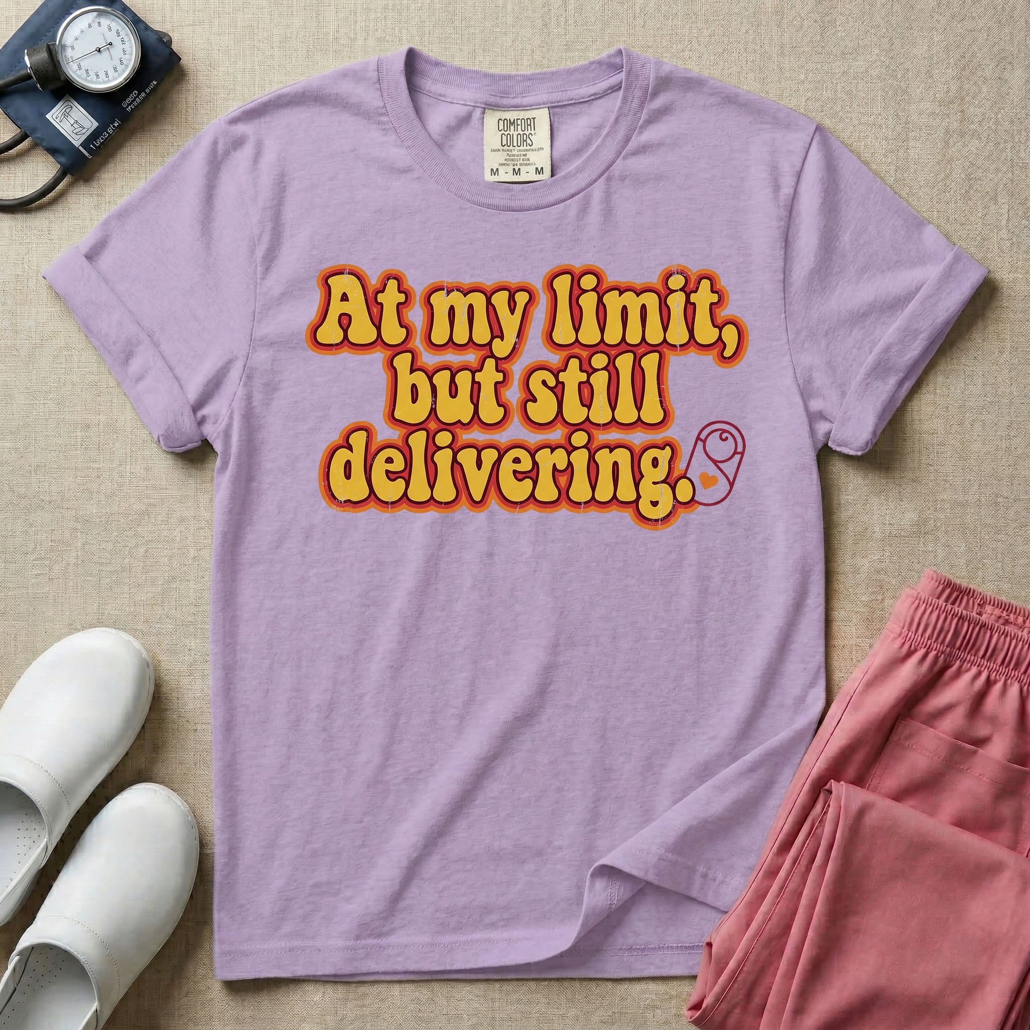 Funny L&D Nurse At My Limit But Still Delivering Retro T-Shirt