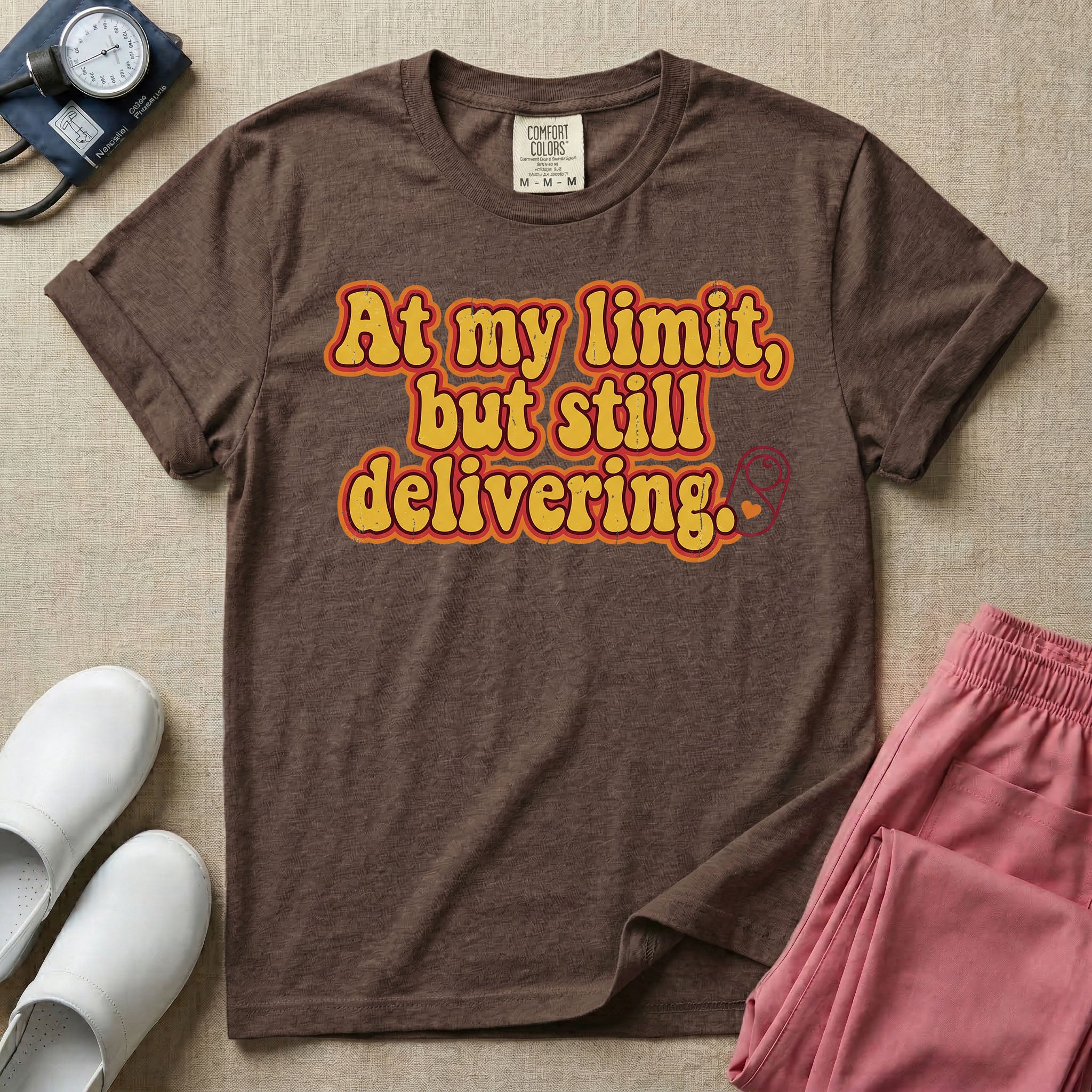 Funny L&D Nurse At My Limit But Still Delivering Retro T-Shirt