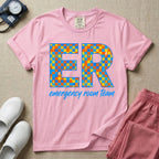 Retro Checkerboard ER Nurse Emergency Room Team T-Shirt