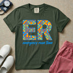Retro Checkerboard ER Nurse Emergency Room Team T-Shirt