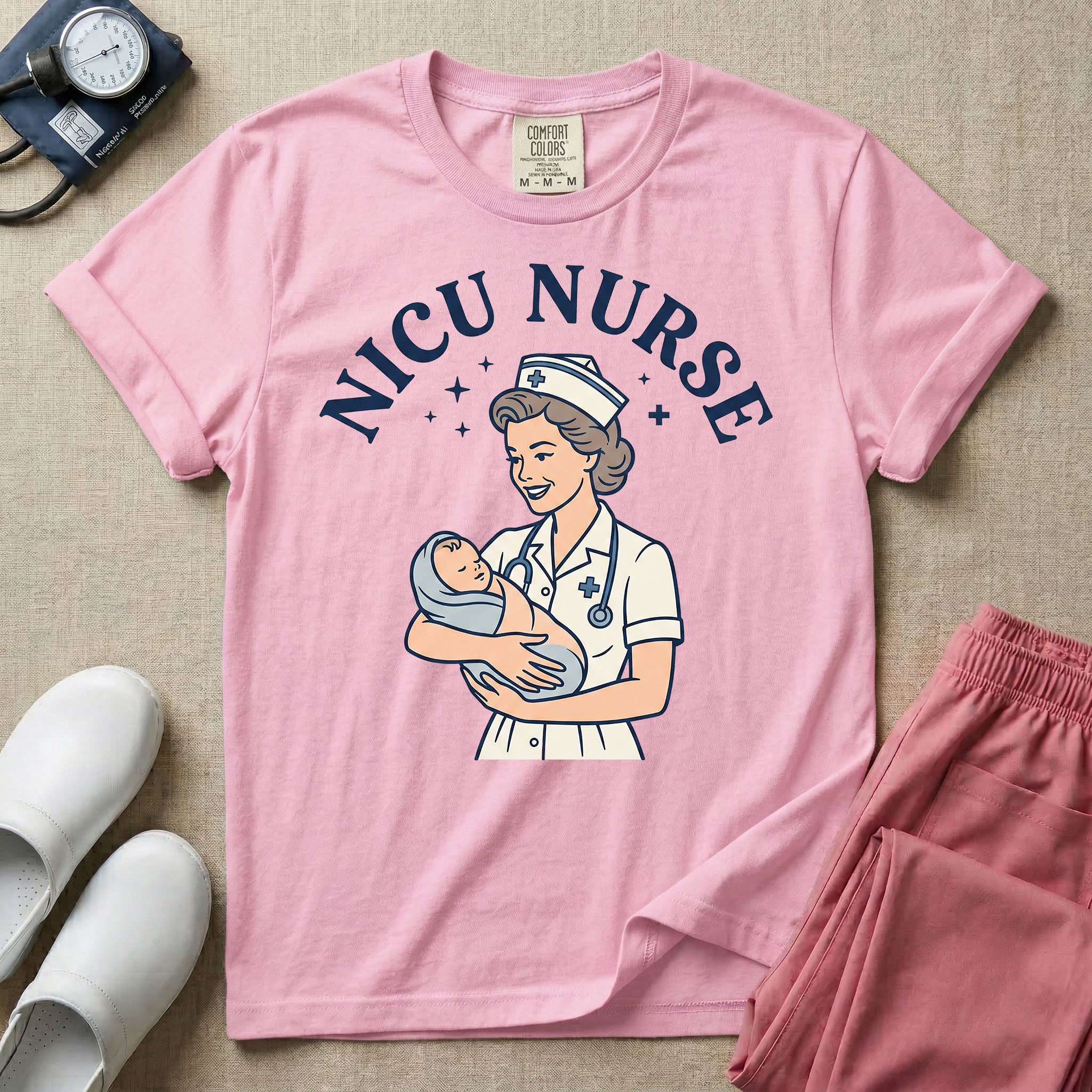 Retro Vintage NICU Nurse Newborn Healthcare T-Shirt-T-Shirt-HugTee