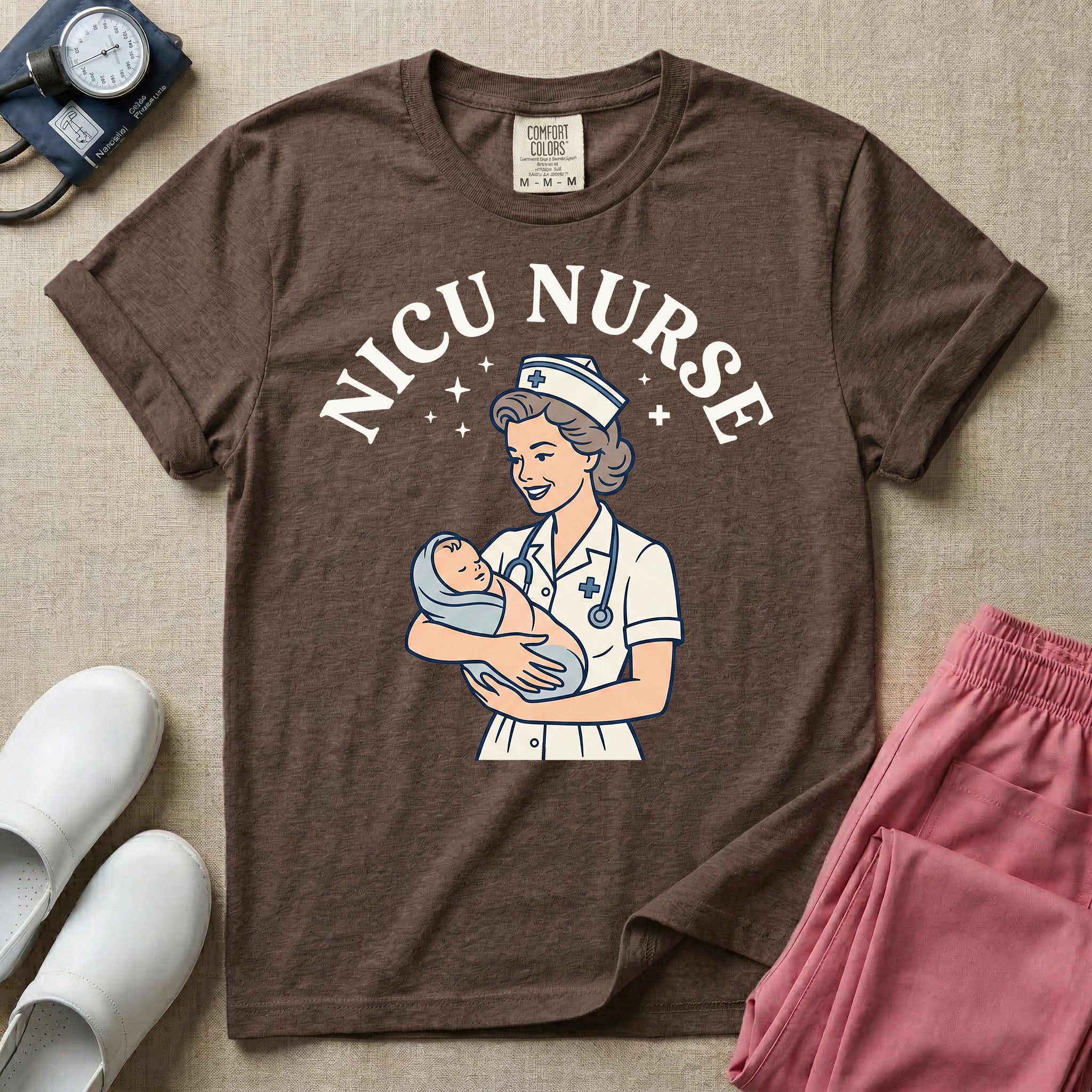 Retro Vintage NICU Nurse Newborn Healthcare T-Shirt-T-Shirt-HugTee