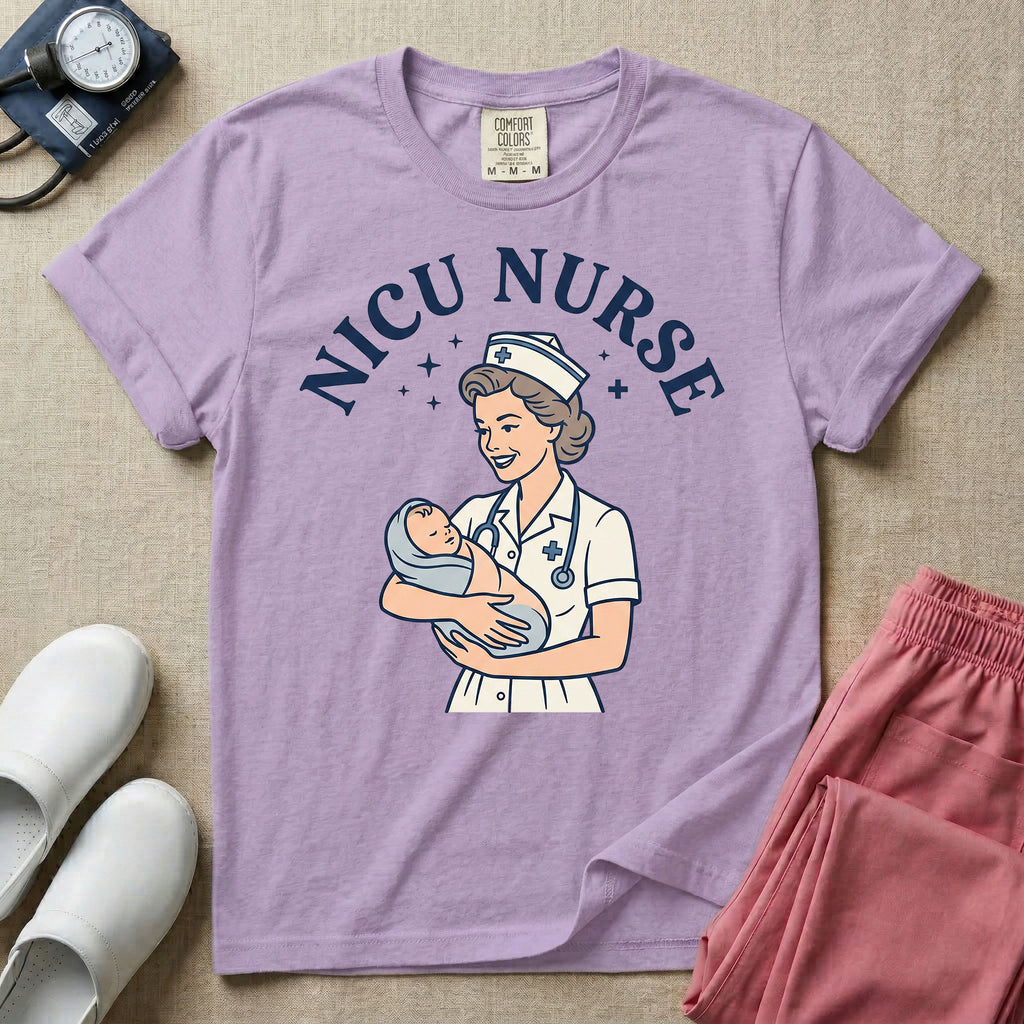 Retro Vintage NICU Nurse Newborn Healthcare T-Shirt-T-Shirt-HugTee