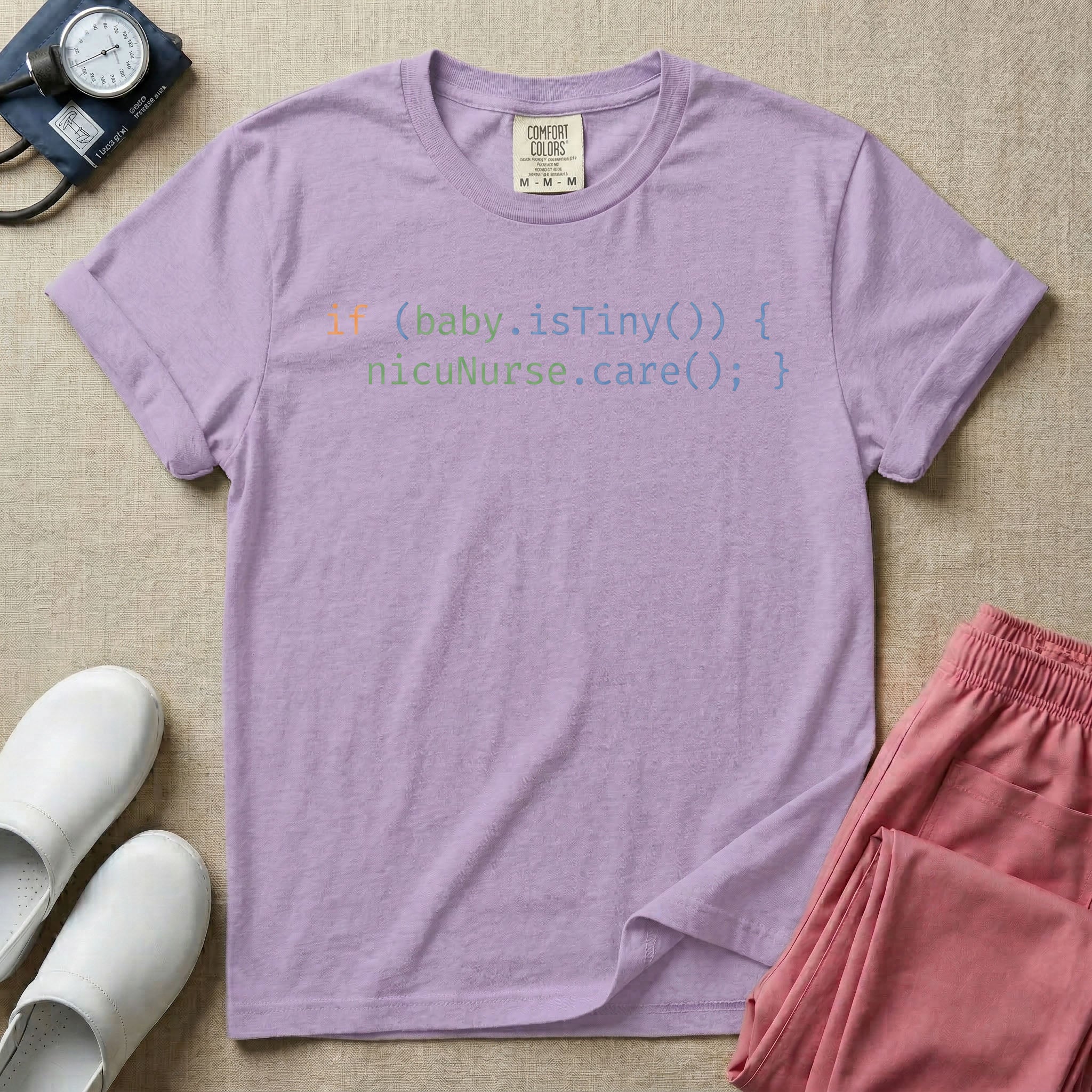 Funny Minimalist NICU Nurse Coding Graphic T-Shirt-T-Shirt-HugTee