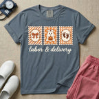 Retro Postage Stamp Nurse Ghost Labor and Delivery Halloween T-Shirt-T-Shirt-HugTee