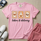 Retro Postage Stamp Nurse Ghost Labor and Delivery Halloween T-Shirt-T-Shirt-HugTee
