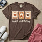 Retro Postage Stamp Nurse Ghost Labor and Delivery Halloween T-Shirt-T-Shirt-HugTee