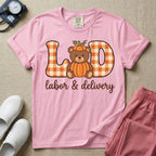 Retro Pumpkin Teddy Bear Labor and Delivery Nurse Fall T-Shirt-T-Shirt-HugTee