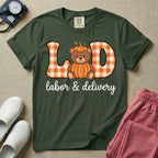 Retro Pumpkin Teddy Bear Labor and Delivery Nurse Fall T-Shirt-T-Shirt-HugTee