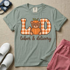 Retro Pumpkin Teddy Bear Labor and Delivery Nurse Fall T-Shirt-T-Shirt-HugTee