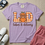 Retro Pumpkin Teddy Bear Labor and Delivery Nurse Fall T-Shirt-T-Shirt-HugTee