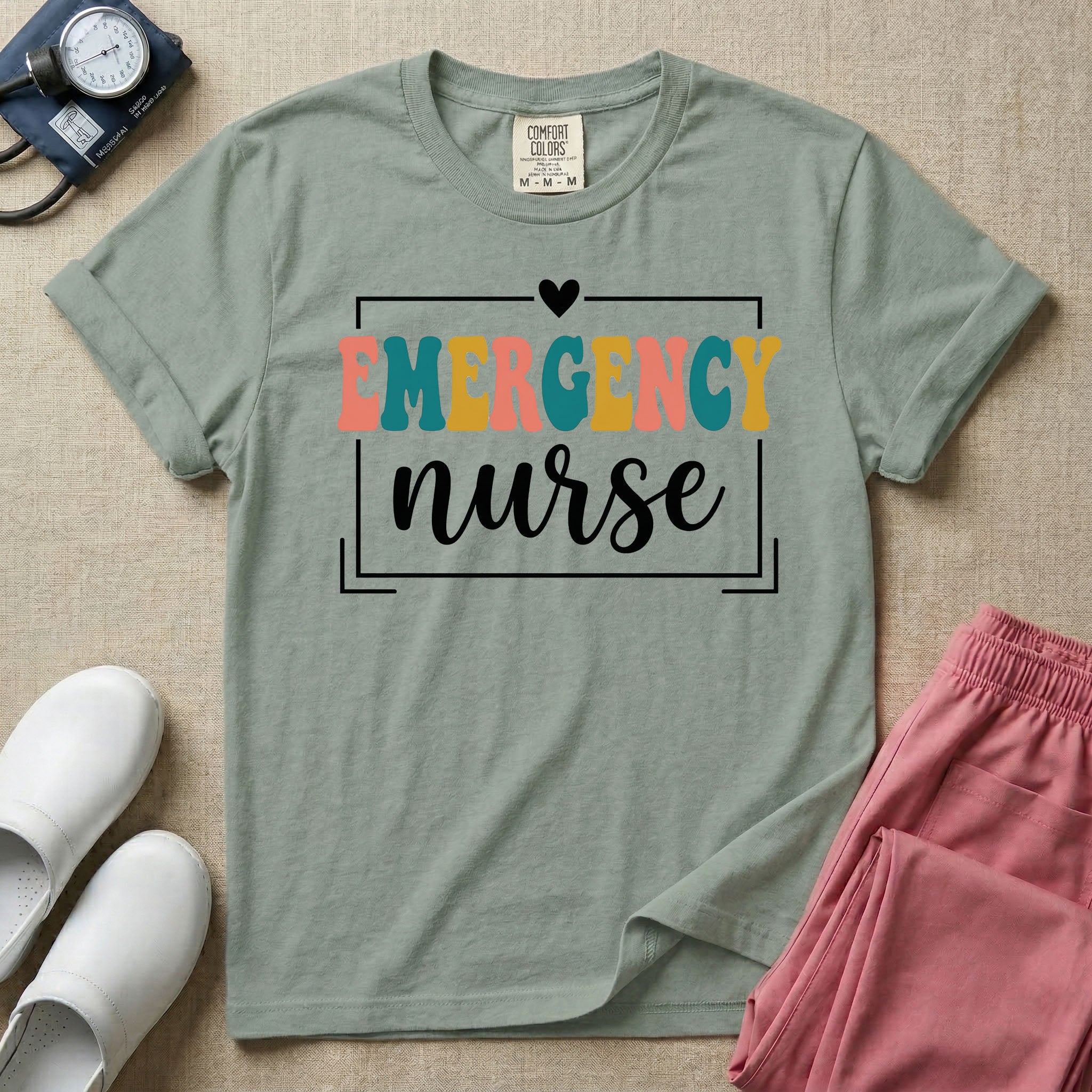 Retro Emergency Nurse Groovy ER Nurse T-Shirt-T-Shirt-HugTee