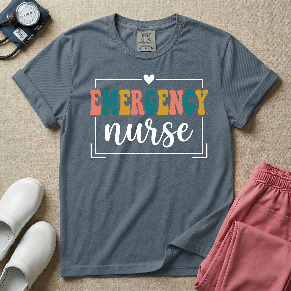 Retro Emergency Nurse Groovy ER Nurse T-Shirt-T-Shirt-HugTee