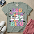 Retro Boo NICU Cute Nurse Ghosts Halloween T-Shirt-T-Shirt-HugTee