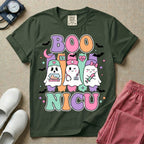 Retro Boo NICU Cute Nurse Ghosts Halloween T-Shirt-T-Shirt-HugTee