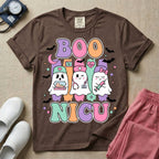 Retro Boo NICU Cute Nurse Ghosts Halloween T-Shirt-T-Shirt-HugTee