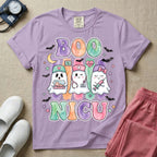 Retro Watercolor Boo NICU Ghost Nurse Halloween T-Shirt-T-Shirt-HugTee