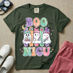 Retro Watercolor Boo NICU Ghost Nurse Halloween T-Shirt-T-Shirt-HugTee