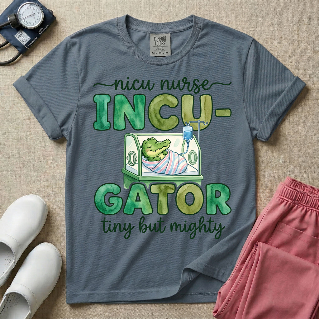 Funny Incugator Tiny But Mighty NICU Nurse T-Shirt-T-Shirt-HugTee