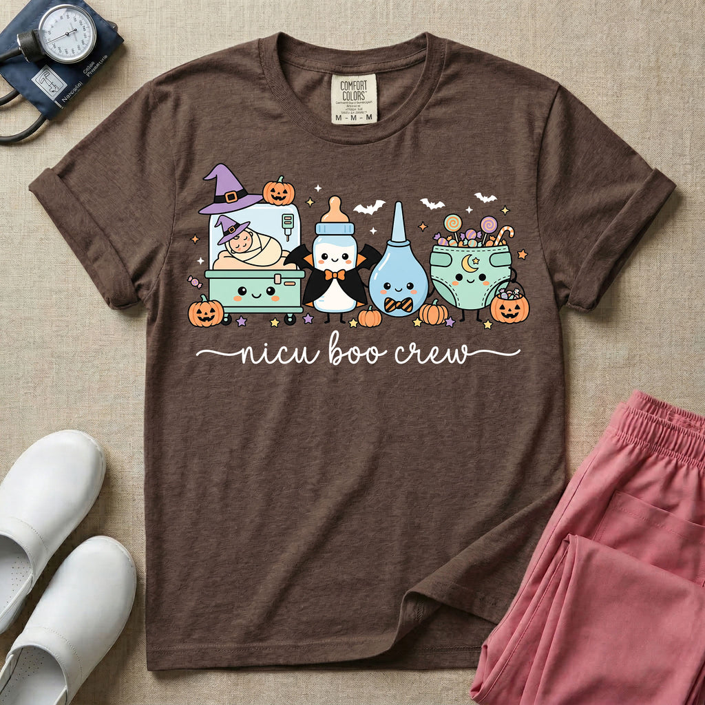 Cute Kawaii NICU Boo Crew Nurse Halloween T-Shirt-T-Shirt-HugTee
