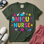 Retro Bubble Letter NICU Nurse Cute Doodles T-Shirt-T-Shirt-HugTee
