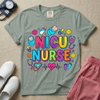 Retro Bubble Letter NICU Nurse Cute Doodles T-Shirt-T-Shirt-HugTee