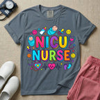 Retro Bubble Letter NICU Nurse Cute Doodles T-Shirt-T-Shirt-HugTee