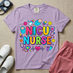 Retro Bubble Letter NICU Nurse Cute Doodles T-Shirt-T-Shirt-HugTee
