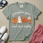 Cute Pumpkin Spice and NICU Nights Fall Night Shift Nurse T-Shirt-T-Shirt-HugTee