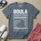 Funny Doula Nutrition Facts Birth Worker T-Shirt-HugTee