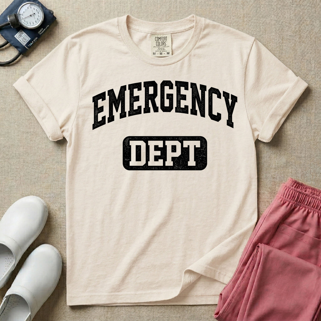 Retro Emergency Dept Collegiate Athletic ER Nurse T-Shirt