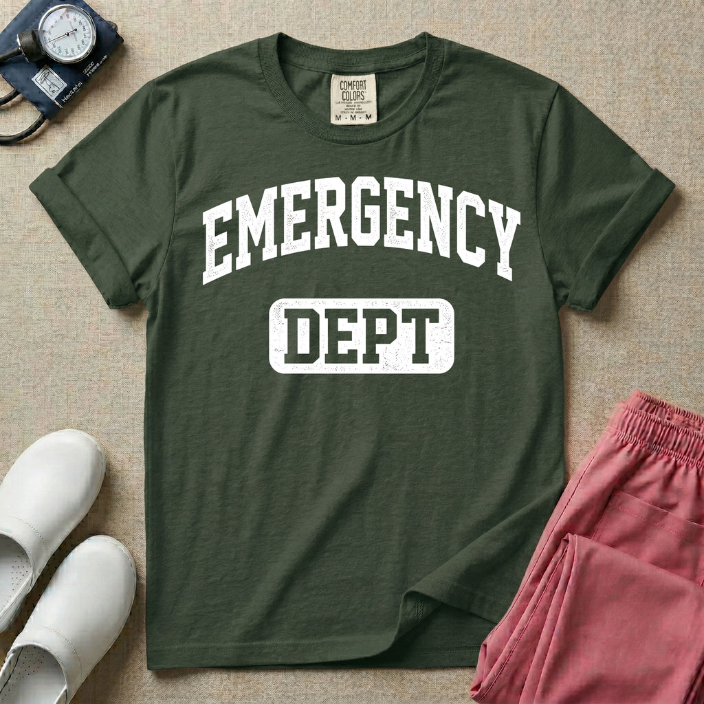Retro Emergency Dept Collegiate Athletic ER Nurse T-Shirt