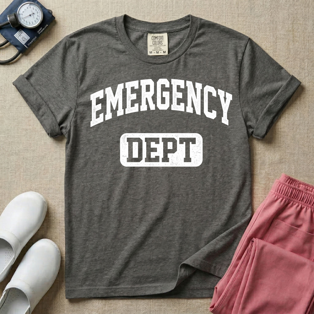 Retro Emergency Dept Collegiate Athletic ER Nurse T-Shirt