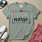 Retro Pastel Emergency Nurse ER Heart Frame T-Shirt