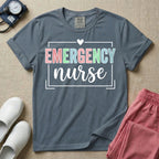 Retro Pastel Emergency Nurse ER Heart Frame T-Shirt