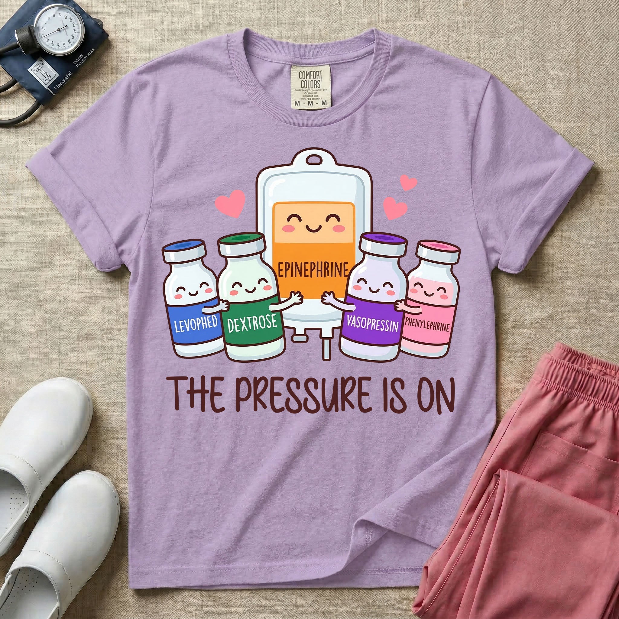 Funny The Pressure Is On Vasopressors ICU ER Nurse T-Shirt